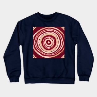 Maroon Red Shibori Circle Tie Dye Pattern Crewneck Sweatshirt